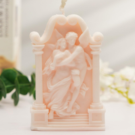 European-Style Relief Arch Candle with Angel Couple